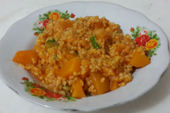 Diyet Bal Kabaklı Bulgur Pilavı