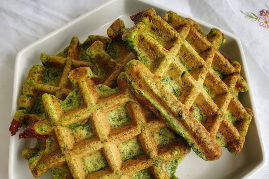 Ispanaklı Tuzlu Waffle