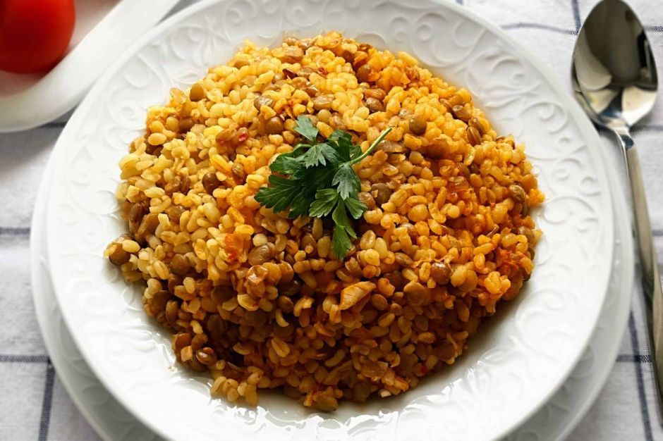 Yeşil Mercimekli Bulgur Pilavı